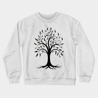 Black Deciduous Tree Silhouette Tee Crewneck Sweatshirt